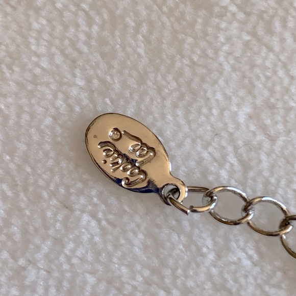 Cookie Lee Silvertone Blue Bead Teardrop Necklace - Picture 5 of 5